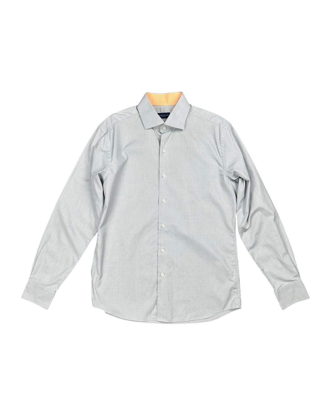 Proper Cloth Poplin Broadcloth Long Sleeve Button Down Light Gray — 16 (Large)